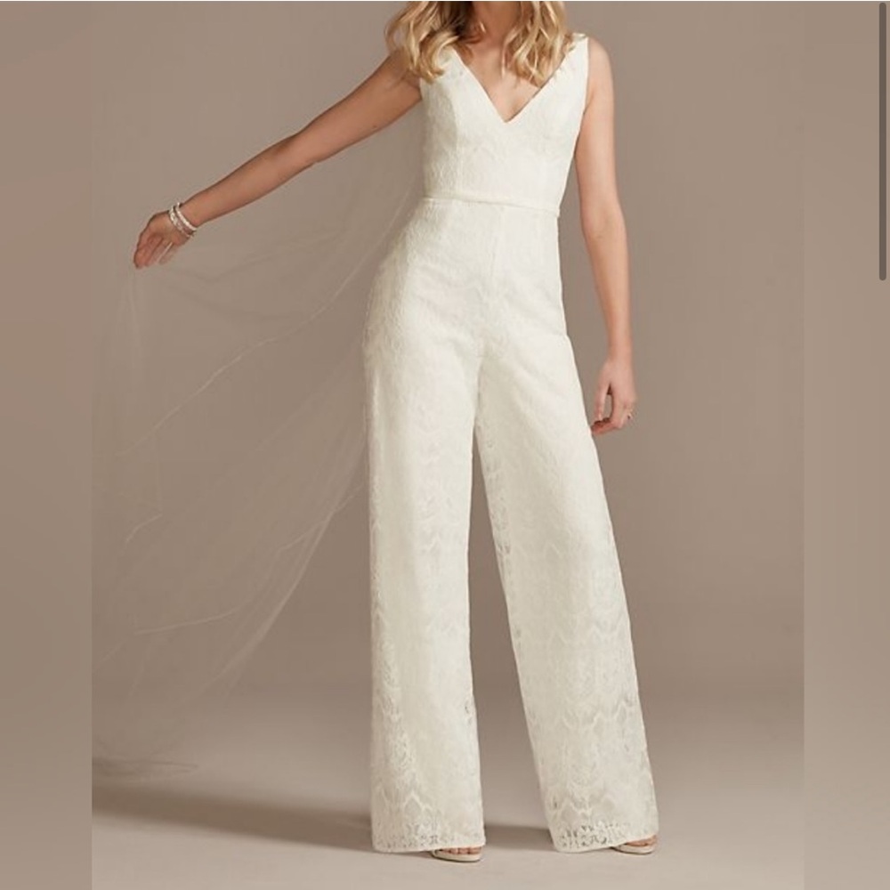 David's Bridal Lace Jumpsuit